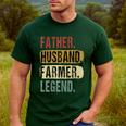Father Husband Farmer Legend Vintage Dad Father's Day Men's Casual T-Shirt Forest