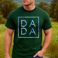 Father's Day For New Dad Dada Him Papa Tie Dye Dada Small Men's Casual T-Shirt Forest
