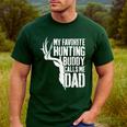 My Favorite Hunting Buddy Calls Me Dad Shirt Men Deer Hunter Men's Casual T-Shirt Forest