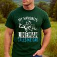 My Favorite Lineman Calls Me Dad American Football Lineman Men's Casual T-Shirt Forest