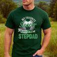My Favorite Soccer Player Calls Me Stepdad Father's Day Men Men's Casual T-Shirt Forest