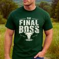 The Final Boss Vintage Rock Bull Fun Tee For Strong Dads Men's Casual T-Shirt Forest