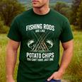 Fishing Rods Are Like Potato Chips Dad Fisherman Men's Casual T-Shirt Forest Fishing Rods Are Like Potato Chips Dad Fisherman Men's Casual T-Shirt Forest
