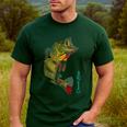 Fishing Shirts PEACOCK BASS Fishing Art Shirt For Dad Men's Casual T-Shirt Forest