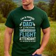 Flight Attendant Shirt For Dad Father Flight Attendant Men's Casual T-Shirt Forest