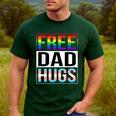 Free Dad Hugs LGBT Gay Pride Month Transgender Rainbow Flag Men's Casual T-Shirt Forest