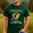 Fun Heart Puzzle Shirts Dad Autism Awareness Family Support Men's Casual T-Shirt Forest