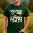 German Shepherd Dad Shirt American Flag German Shepherds Men's Casual T-Shirt Forest