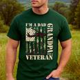 Grandpa Veteran Fathers Day Dad Veteran Camo American Flag Men's Casual T-Shirt Forest