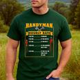 Handyman Hourly Rate Fathers Day Dad Men's Casual T-Shirt Forest