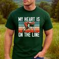 My Heart Is On The Line Football Mom Dad Offensive Lineman Men's Casual T-Shirt Forest