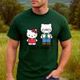 Hello Kitty Best Dad Fathers Day Small Men's Casual T-Shirt Forest