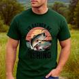 Id Rather Be Fishing Largemouth Bass Fish Dad Jokes Men's Casual T-Shirt Forest