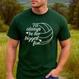 I'Ll Always Be Her Biggest Fan Cool Volleyball Mom Dad Coach Men's Casual T-Shirt Forest