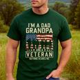 I'm A Dad Grandpa And Veteran Patriotic US Flag Veterans Day Men's Casual T-Shirt Forest