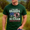 I'm A Dad Grandpa And Veteran Retro Papa Grandpa Men's Casual T-Shirt Forest