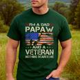 I'm A Dad Papaw And Veteran Retro Dad Papa Grandpa Men's Casual T-Shirt Forest