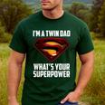 I'm A Twin DAD-What's Your Superpower Men's Casual T-Shirt Forest