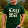 It's Not Hoarding If It's Hockey Sticks Tee Ice Hockey Dad Men's Casual T-Shirt Forest