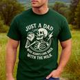 Just A Dad Who Always Came Back Skeleton Fathers Day Men's Casual T-Shirt Forest