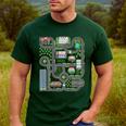 Kid Play Cars On Dad Back Race Track Mat Fathers Day Men's Casual T-Shirt Forest