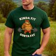 Kinda Fit Sorta Fat Gym Dad BOD Workout Apparel Men's Casual T-Shirt Forest