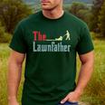 Lawn Mowing Lawnfather Dad Lawn Mower Gardening Men's Casual T-Shirt Forest