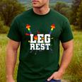 Leg Rest Naughty Dad Joke Vagitarian Lesbian Men's Casual T-Shirt Forest