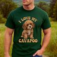 I Love My Cavapoo For Mom Dad Kids Men's Casual T-Shirt Forest