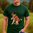 I Love Dad Tattoo Rat Terrier Dad Men's Casual T-Shirt Forest I Love Dad Tattoo Rat Terrier Dad Men's Casual T-Shirt Forest
