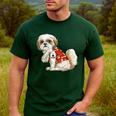I Love Dad Tattoo Shih Tzu Dad Father's Day Men's Casual T-Shirt Forest