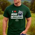I Love Jesus And Raccoons Mom Dad Christian Love Jesus Bible Men's Casual T-Shirt Forest