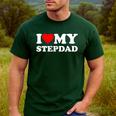 I Love My Step-Dad Heart Family Grandpa StepDad Bonus Dad Men's Casual T-Shirt Forest
