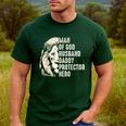 Man Of God Husband Daddy Protector Hero Lion Father's Day Men's Casual T-Shirt Forest