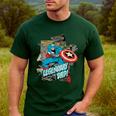 Marvel Captain America Legendary Dad Father's Day Men's Casual T-Shirt Forest