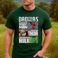 Marvel Father's Day Spider-Man Thor Hulk Dad Attributes Men's Casual T-Shirt Forest