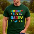 Master Builder Birthday Boy's Daddy Building Bricks Blocks Men's Casual T-Shirt Forest