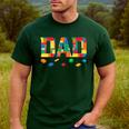 Master Builder Dad Birthday Boy Building Bricks Blocks Daddy Men's Casual T-Shirt Forest