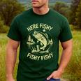 Men Here-Fishy Bass Fish Dad Fishing From Daughter Son Men's Casual T-Shirt Forest