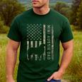 Mini Aussie Dad Australian Shepherd Dog Camo USA Flag Men's Casual T-Shirt Forest