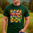 Mom And Dad Mama Birthday Boy Building Bricks Family Party Men's Casual T-Shirt Forest