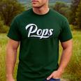 New Grandpa For Dad Called Pops Men's Casual T-Shirt Forest