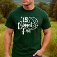 Number 15's Biggest Fan Shirt Basketball Player Mom Dad Men's Casual T-Shirt Forest