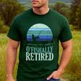 Ofishally Retired Fishing Retro Retirement Dad Men Men's Casual T-Shirt Forest Ofishally Retired Fishing Retro Retirement Dad Men Men's Casual T-Shirt Forest