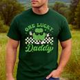 One Lucky Daddy St Patricks Day Dad Father Men's Casual T-Shirt Forest One Lucky Daddy St Patricks Day Dad Father Men's Casual T-Shirt Forest