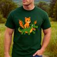 Orange Cat Dragon Riding Animal Lover Mom Dad Kids Men's Casual T-Shirt Forest Orange Cat Dragon Riding Animal Lover Mom Dad Kids Men's Casual T-Shirt Forest