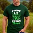 Organ Donation Green Ribbon Proud Dad Of An Organ Donor Men's Casual T-Shirt Forest