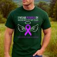 Pancreatic Cancer I Wear Purple In Memory Of My Dad Men's Casual T-Shirt Forest