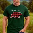 PAPA Bear Men Red Plaid Christmas Pajama Family Dad Small Men's Casual T-Shirt Forest