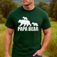 Papa Bear Two Cubs Shirt Daddy Bear Twin Tshirt Papa 2 Kids Men's Casual T-Shirt Forest